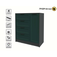 Тумба Тренд КТ-Т90 (Антрацит ЛДСП/ Изумруд ЛМДФ) Ш900 В1020 Г451